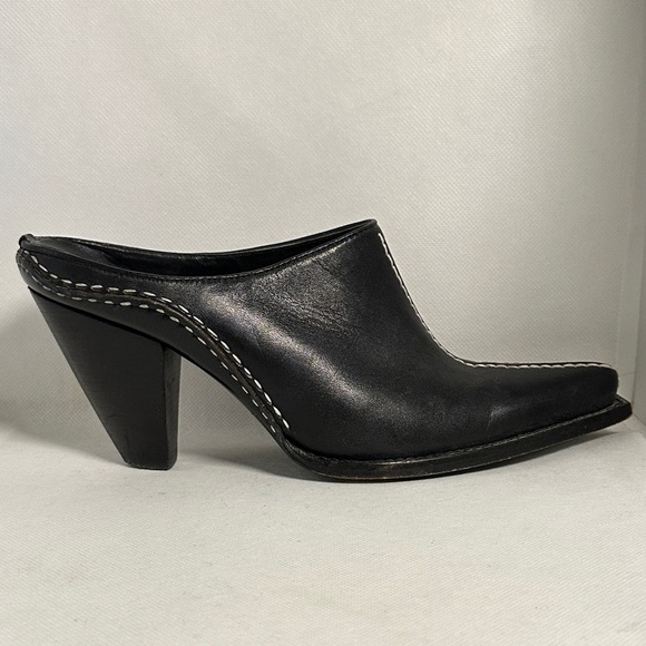 Charlie 1 Horse Black Leather Western Mules – Women’s Size 6 - EUC - Picture 6 of 13